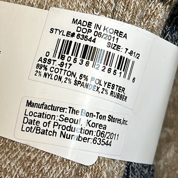 Brand New Statements 6 Pairs of Boys Striped Cotton Boot Socks Neutral Fall - Picture 11 of 14